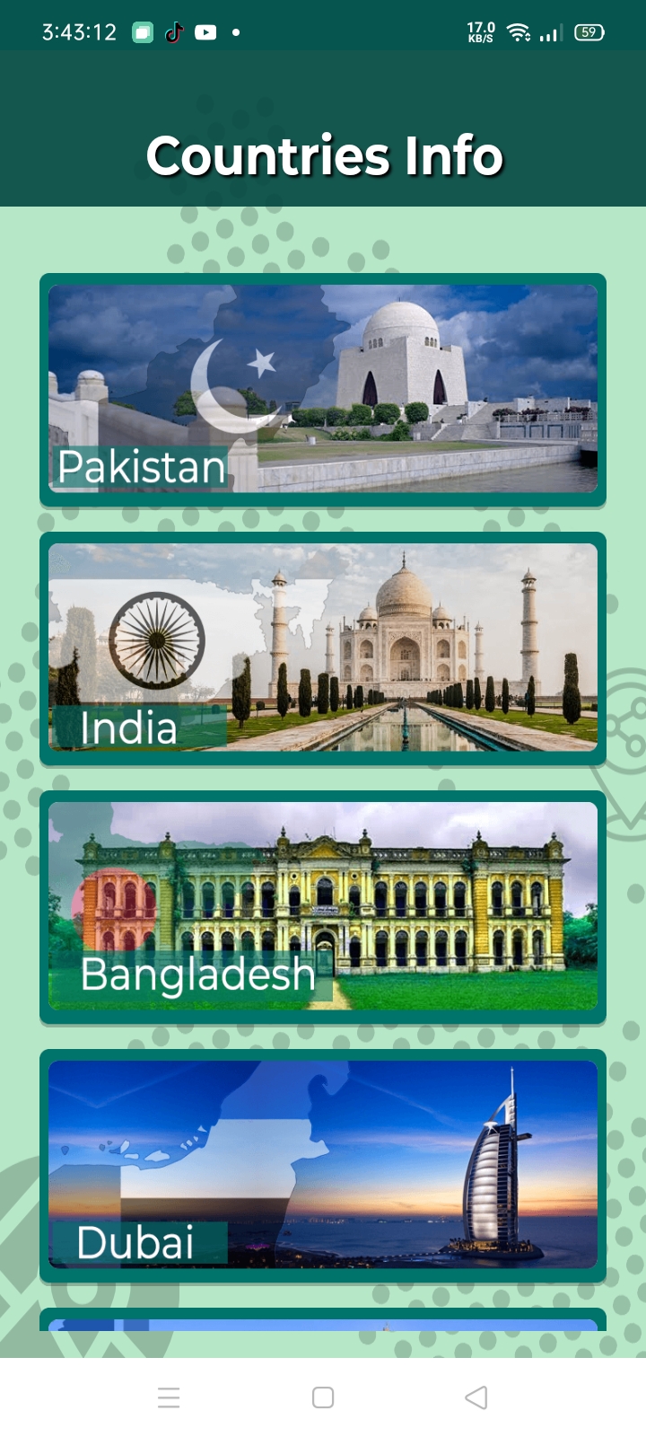 Countries Info reference list