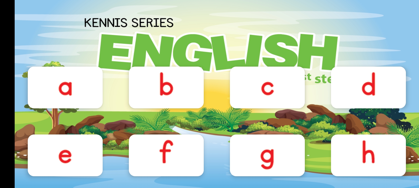 English alphabet grid from a to h